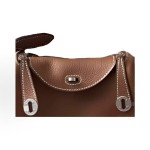 HERMES Lindy 19 Silver clasp Handbag 19 Women\'s gold Brown